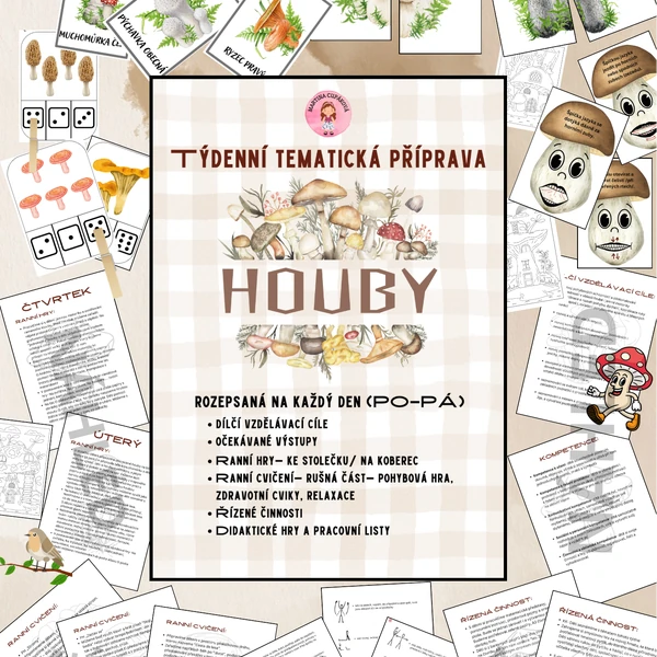 TÝDENNÍ TEMATICKÁ PŘÍPRAVA- Houby