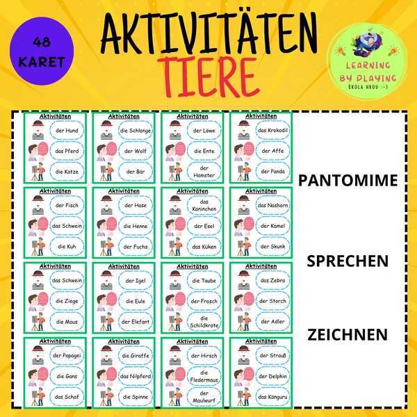 AKTIVITÄTEN - TIERE (48 KARTEN)