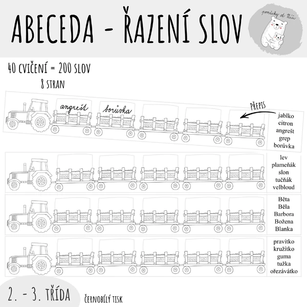 Abeceda - řazení slov 