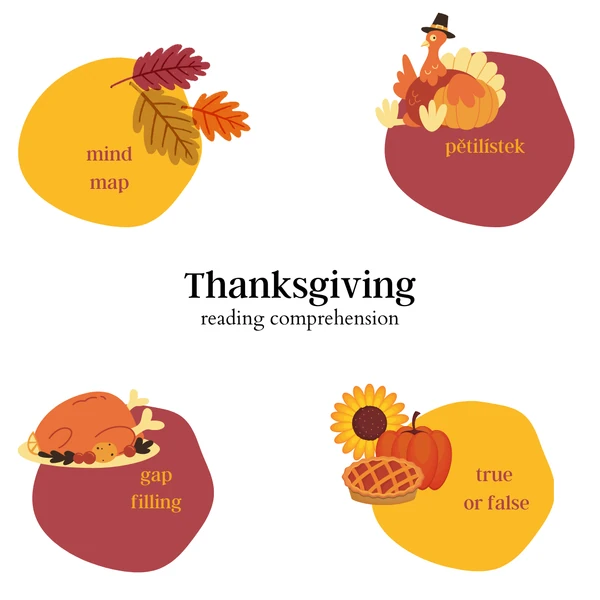 Thanksgiving - reading comprehension (Díkůvzdání - čtení s porozuměním)