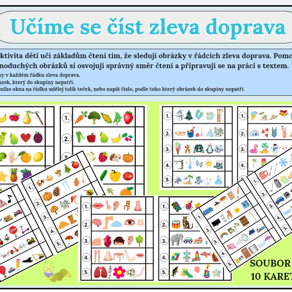 UČÍME SE ČÍST ZLEVA DOPRAVA - pomocí obrázků :)