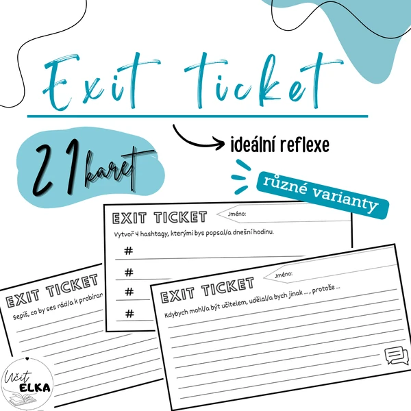 Exit ticket – kartičky pro reflexi