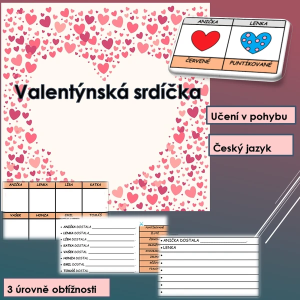 VALENTÝNSKÁ SRDÍČKA (UČENÍ V POHYBU)