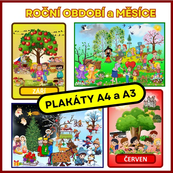 Plakáty ročních období a měsíců v roce A3 a A4