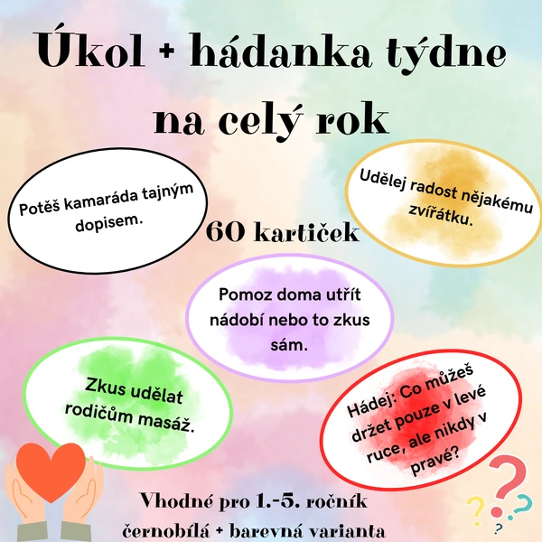 Úkol + hádanka týdne - na celý rok