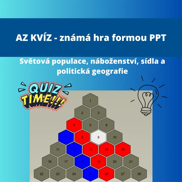 AZ kvíz (ppt) - Světová populace, náboženství, sídla a politická geografie