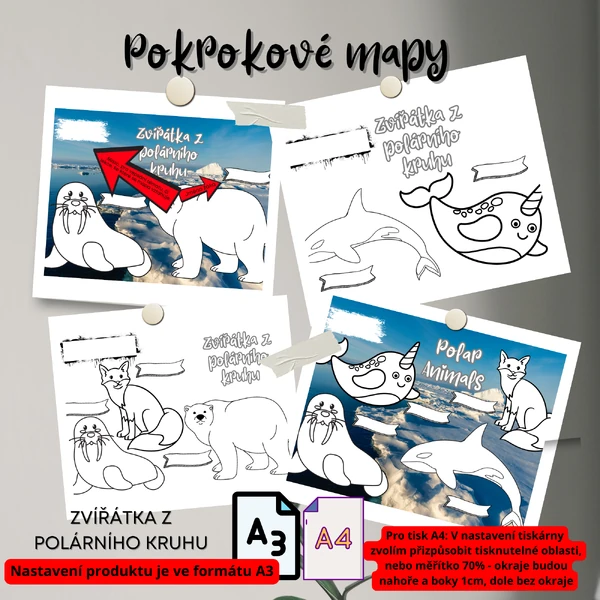 POKROKOVÉ MAPY - ZVÍŘÁTKA Z POLÁRNÍHO KRUHU