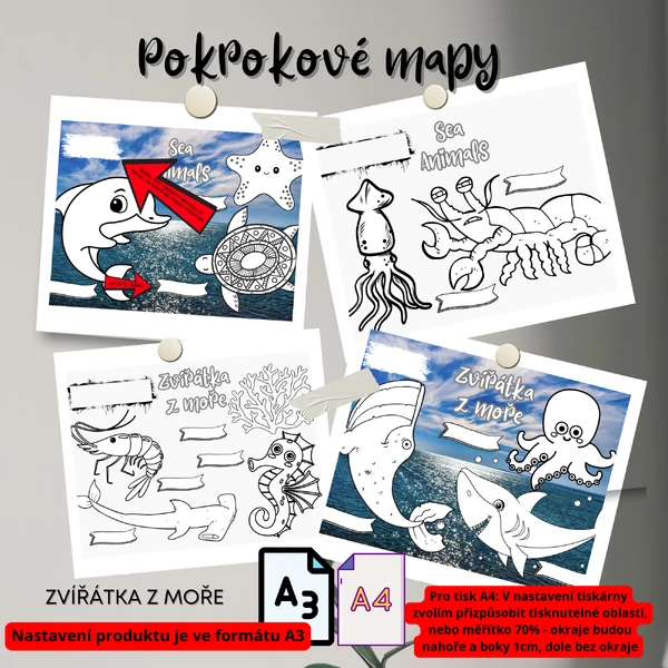 POKROKOVÉ MAPY - ZVÍŘÁTKA Z MOŘE