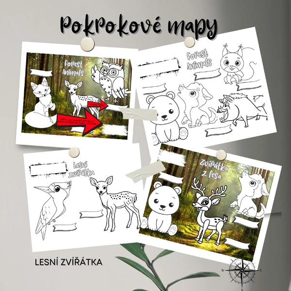 POKROKOVÉ MAPY - LESNÍ ZVÍŘÁTKA