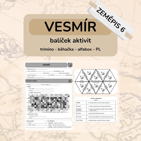 Vesmír - soubor 3 aktivit + PL