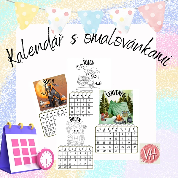 Kalendář s omalovánkami