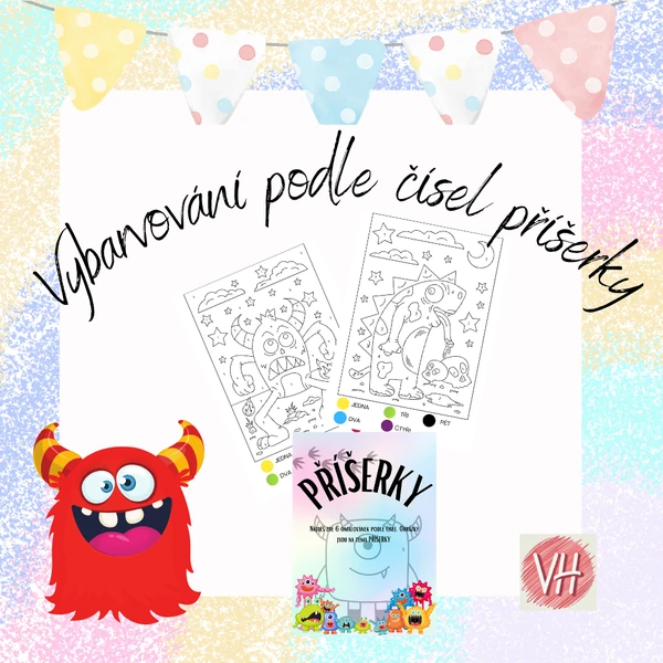 Vybarvování podle čísel- příšerky