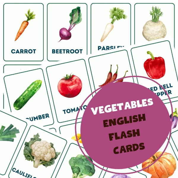 VEGETABLES - English flash cards