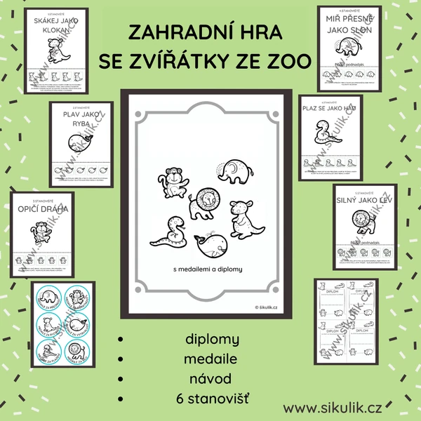 ZAHRADNÍ HRA SE ZVÍŘÁTKY ZE ZOO