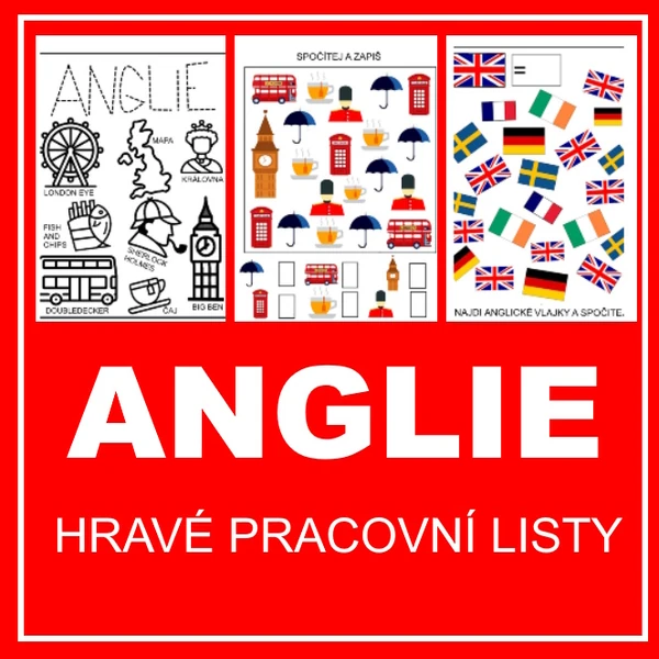 Anglie - pracovní listy