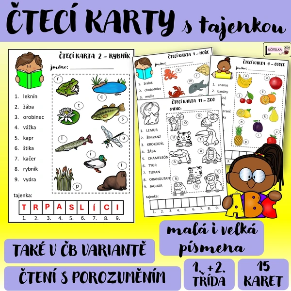 Čtecí karty s tajenkou 