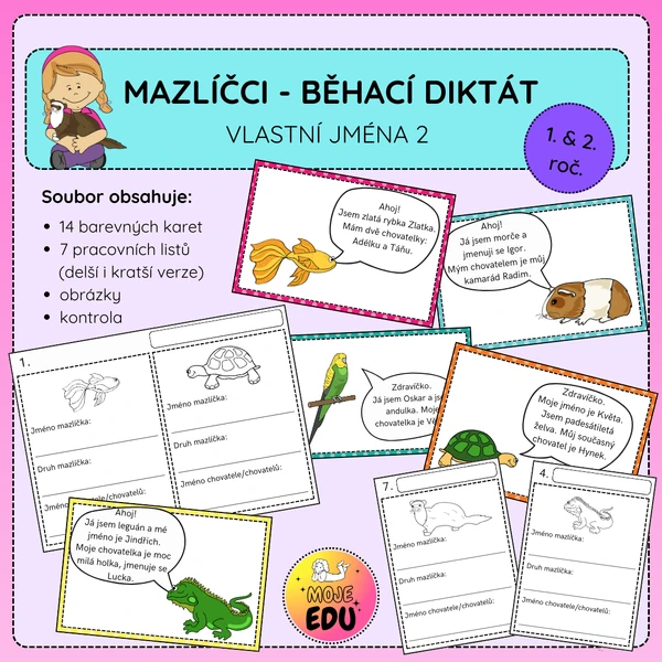 Mazlíčci (běhací diktát) - vlastní jména 2