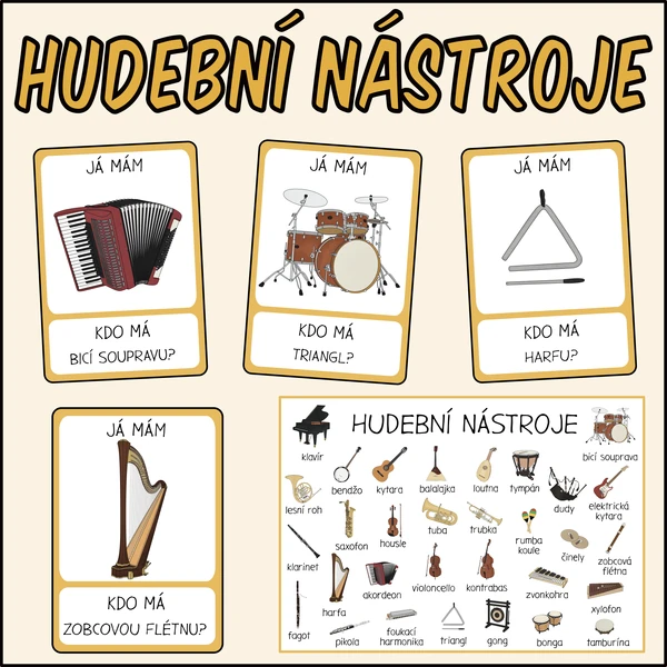 Hudební nástroje - Já mám, kdo má?