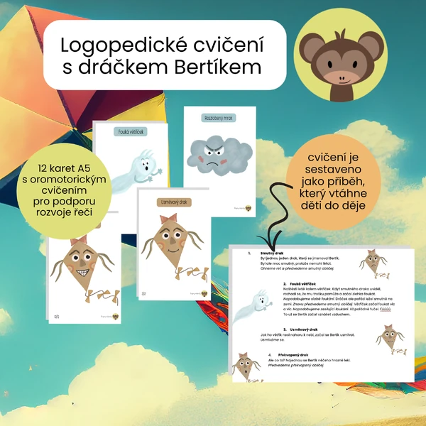Logopedické cvičení s dráčkem Bertíkem