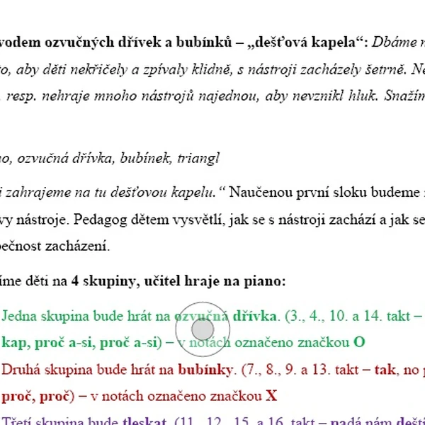 Příprava esteticko-výchovné činnosti v mateřské škole