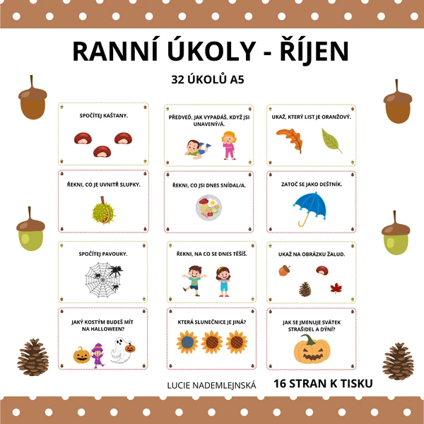 RANNÍ ÚKOLY - ŘÍJEN