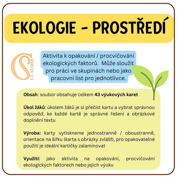 Ekologie - faktory prostředí