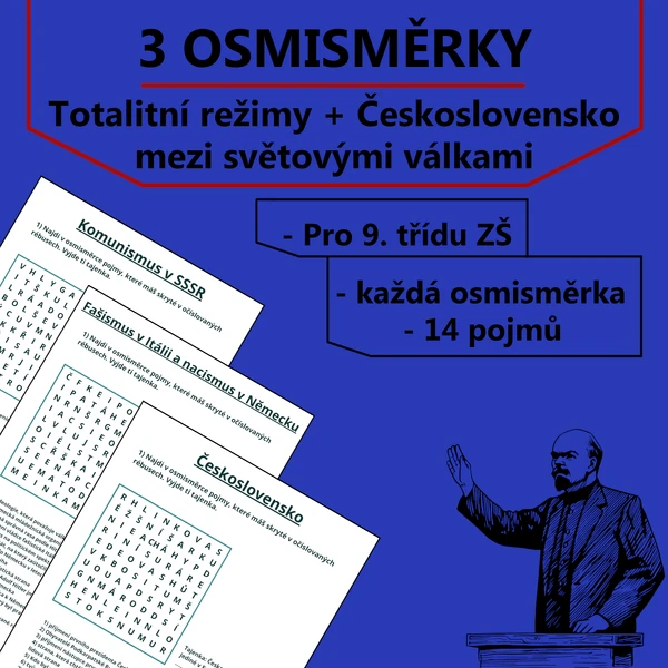 3 Osmisměrky - Totalitní režimy + Československo mezi světovými válkami