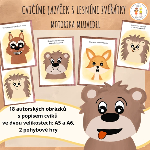 Cvičíme jazýček s lesními zvířátky - oromotorika mluvidel