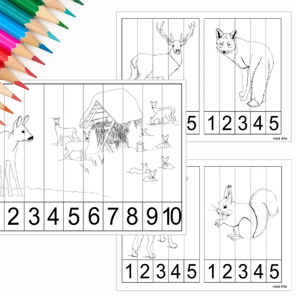 PUZZLE PROUŽKY - LESNÍ ZVÍŘÁTKA