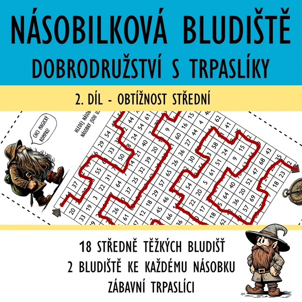 Násobilka bludiště 2 - dobrodružství s trpaslíky, díl 2 - STŘEDNÍ