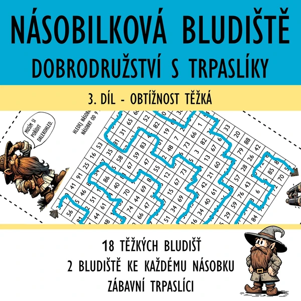Násobilka bludiště 3 - dobrodružství s trpaslíky, díl 3 - TĚŽKÉ