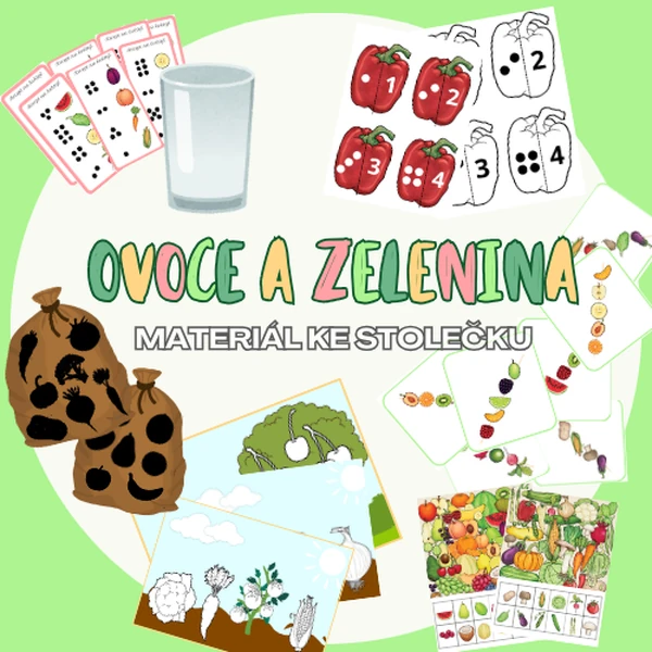 Ovoce a zelenina - materiál ke stolečku