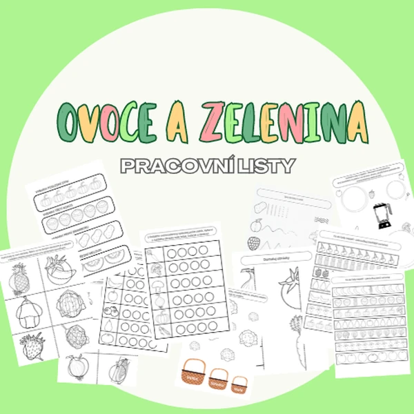 Ovoce a zelenina - pracovní listy