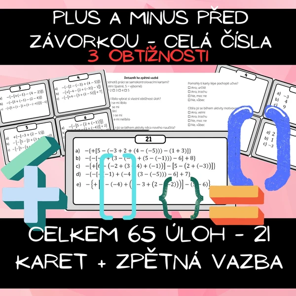 Plus a minus před závorkou - celá čísla