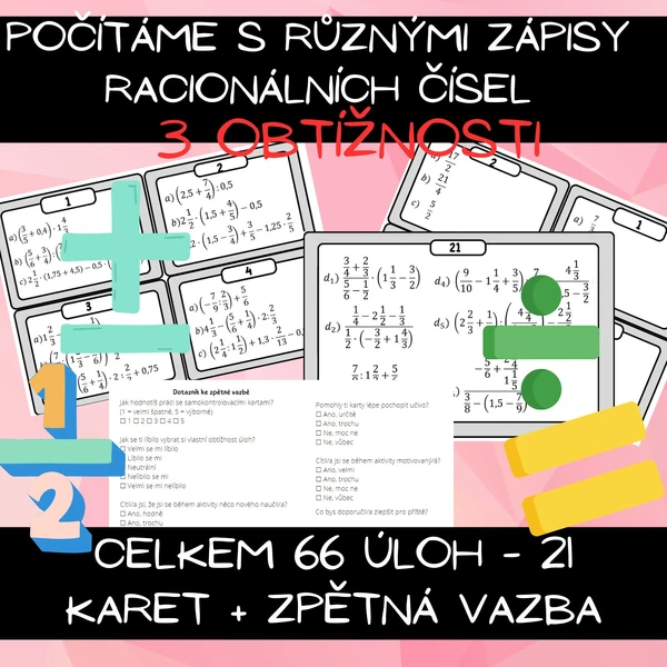 Početní operace s různými zápisy racionálních čísel
