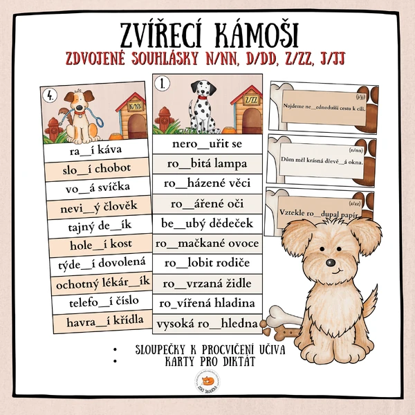 Zdvojené souhlásky - Zvířecí kámoši