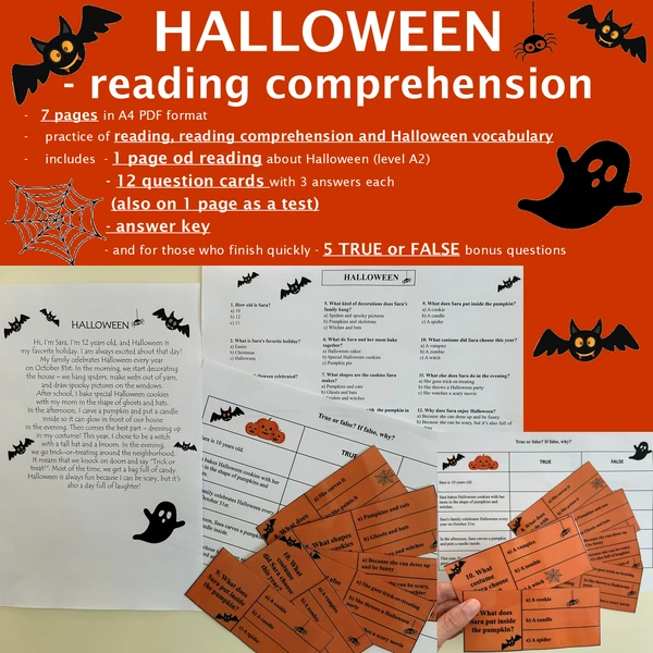 Halloween - reading comprehension (A2)