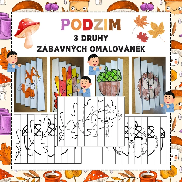 Podzim - ZÁBAVNÉ OMALOVÁNKY