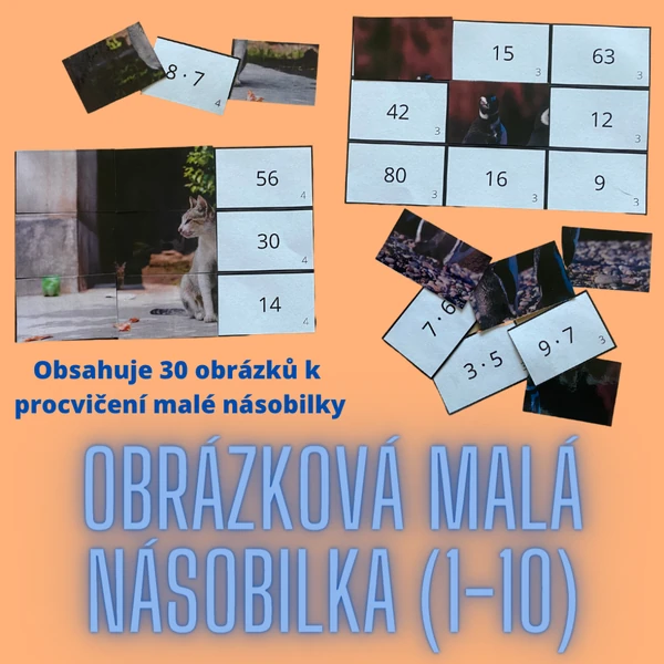 Obrázková malá násobilka (celý soubor: 1-5, 1-10, dělení)