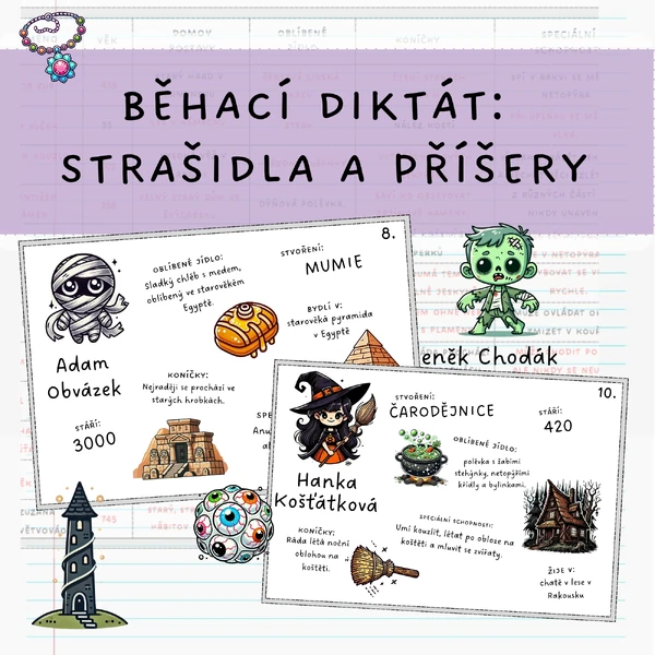Běhací diktát: strašidla a příšerky