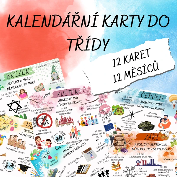 Kalendářní karty na celý rok