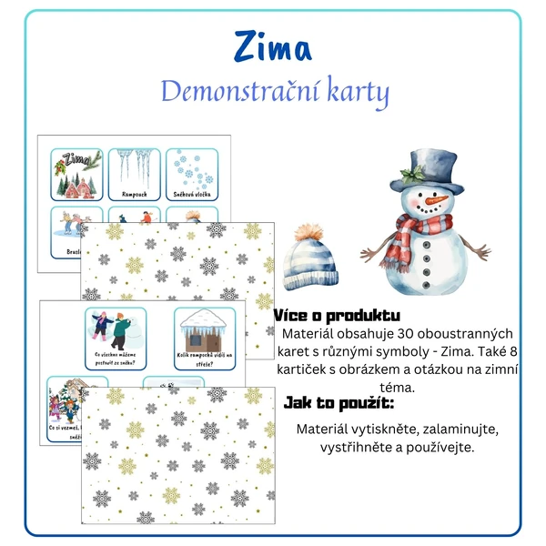 Zima - Demonstrační karty