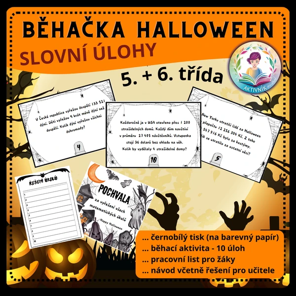 BĚHAČKA HALLOWEEN - slovní úlohy