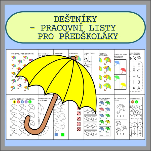 DEŠTNÍKY - PRACOVNÍ LISTY PRO PŘEDŠKOLÁKY