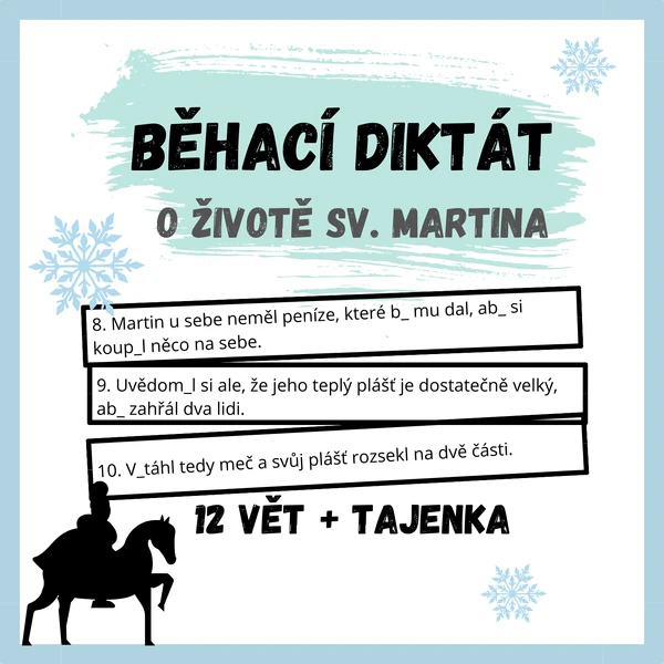Běhací diktát s tajenkou - Sv. Martin