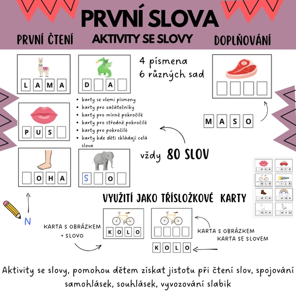 První slova - aktivity se slovy