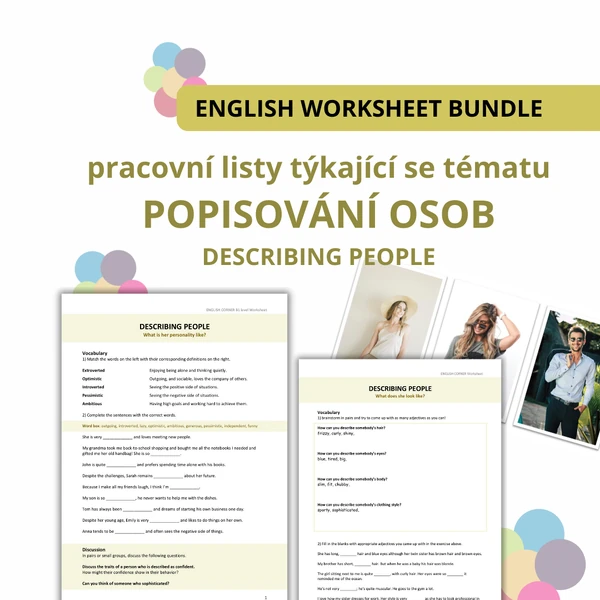 DESCRIBING PEOPLE - zábavné pracovní listy pro výuku AJ