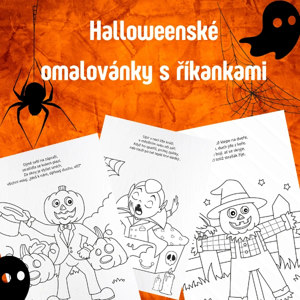 Halloweenské omalovánky s říkankami