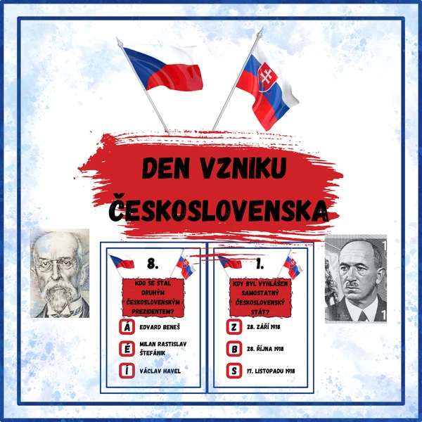 Den vzniku Československa - čtení a stezka s tajenkou