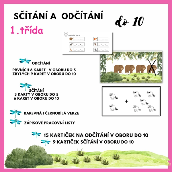 Sčítání, odčítání do 10 - běhací učení LES